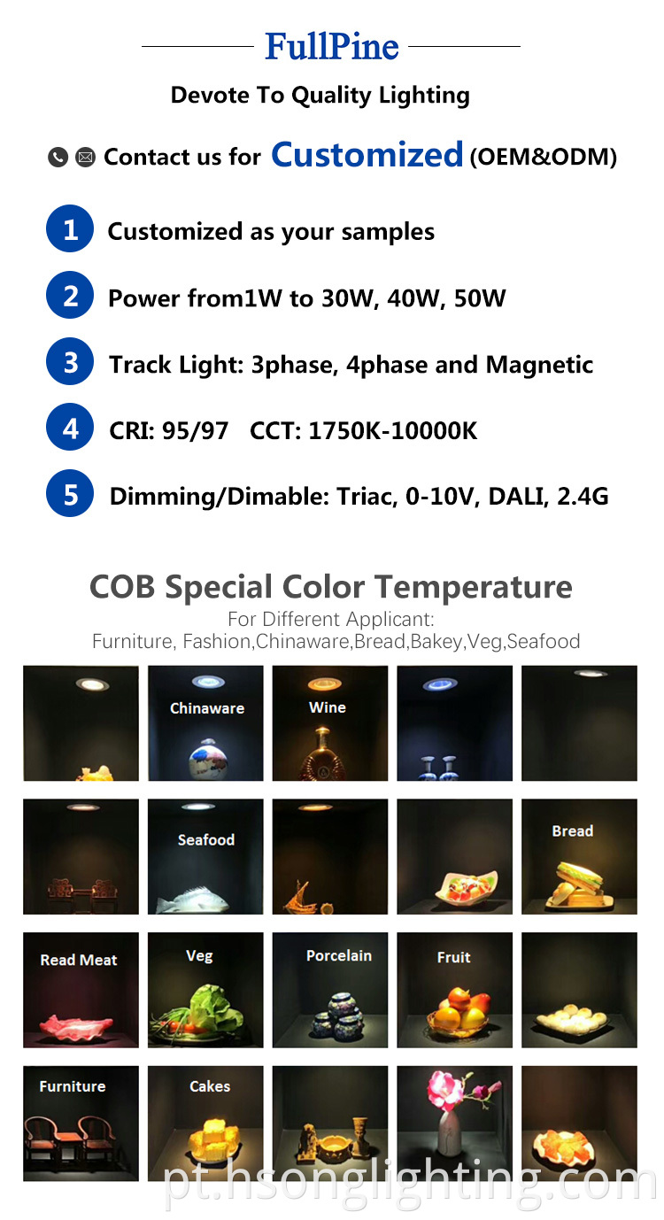 Hot Selling 12W COB LED Downlight com favo de mel 7W 10W 20W 30W 40W LED Robled Spotlight Anti Glare UGR 9